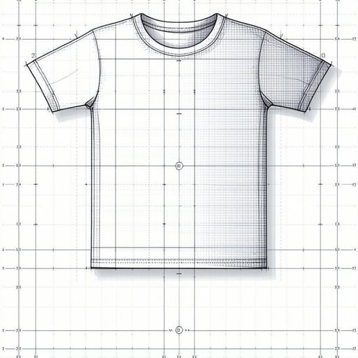 create a plotter image with the outlines of garment printing in black and white